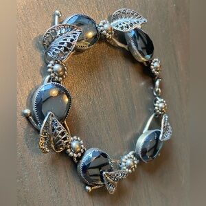 Vintage Danecraft Sterling Silver and Hematite Bracelet